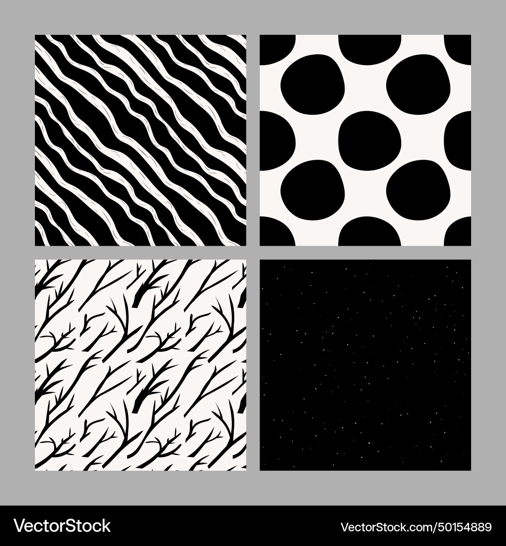 Set of 4 abstract seamless patterns Set of 4 abstract seamless patterns Vector Image