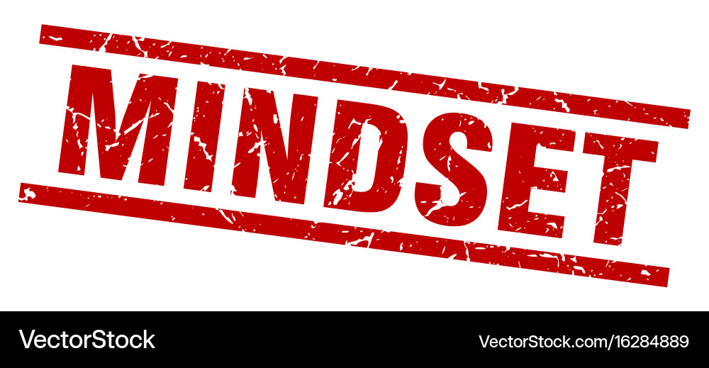 Square grunge red mindset stamp Vector Image