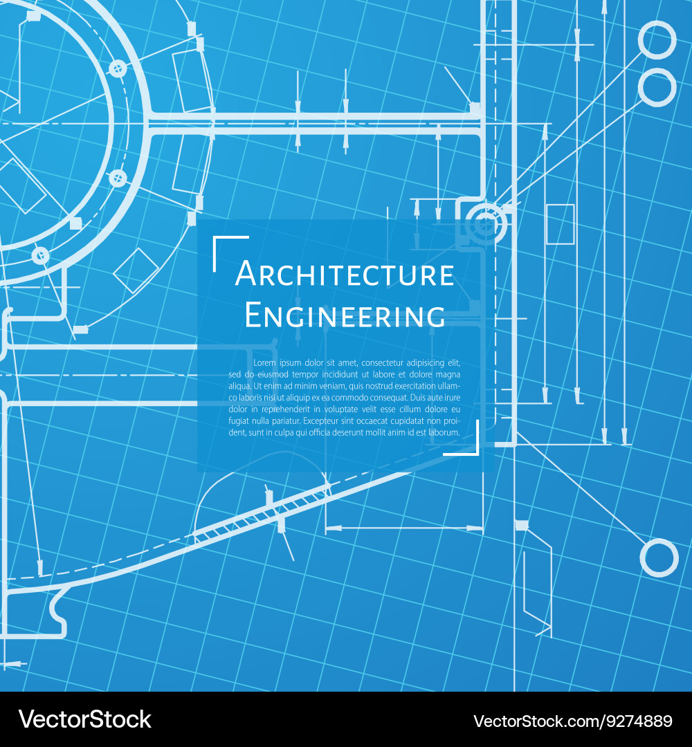 Technical blueprint of mechanism vector image