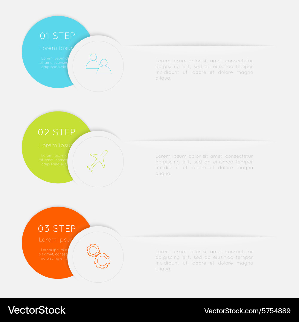 Workflow Steps & Text Boxes Vector Image