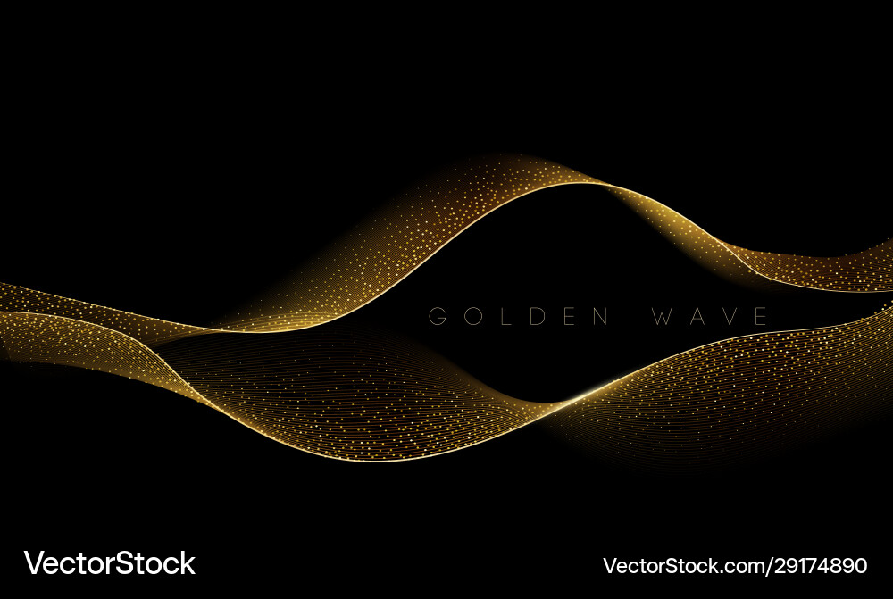 Abstract shiny color gold wave design element Abstract shiny color gold wave design element vector image
