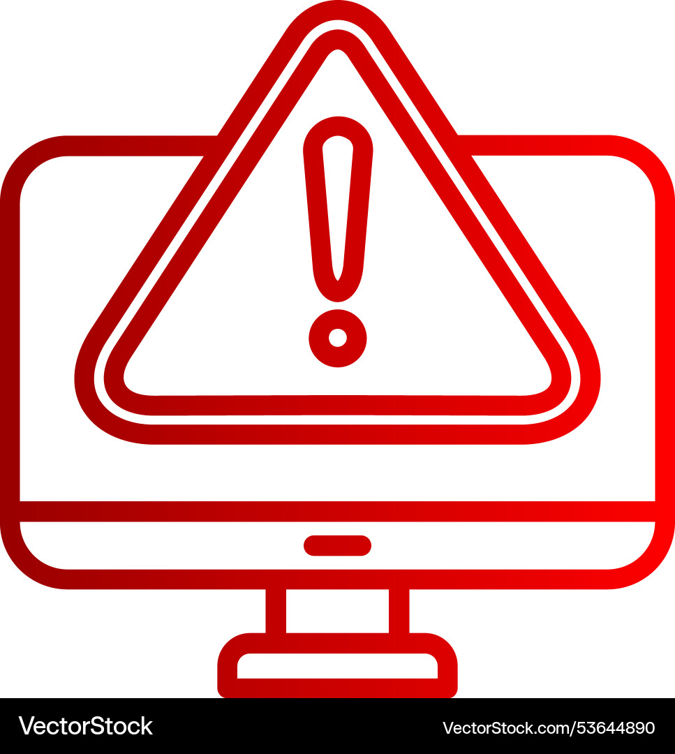 Alert line gradient icon vector image