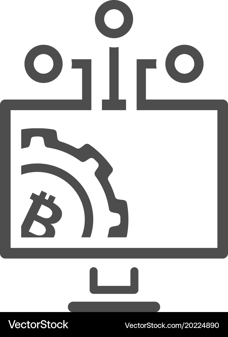 Bitcoin mining pool icon Vector Image