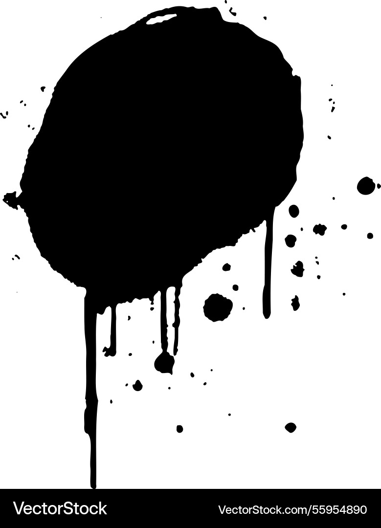 Black ink drops and paint splashes hand drawn Black ink drops and paint splashes hand drawn vector image