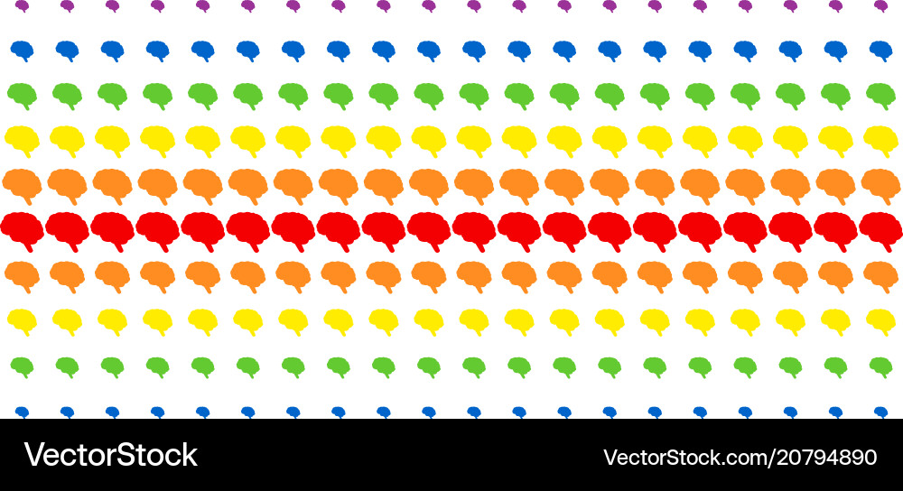 Brain shape halftone spectrum grid Brain shape halftone spectrum grid vector image