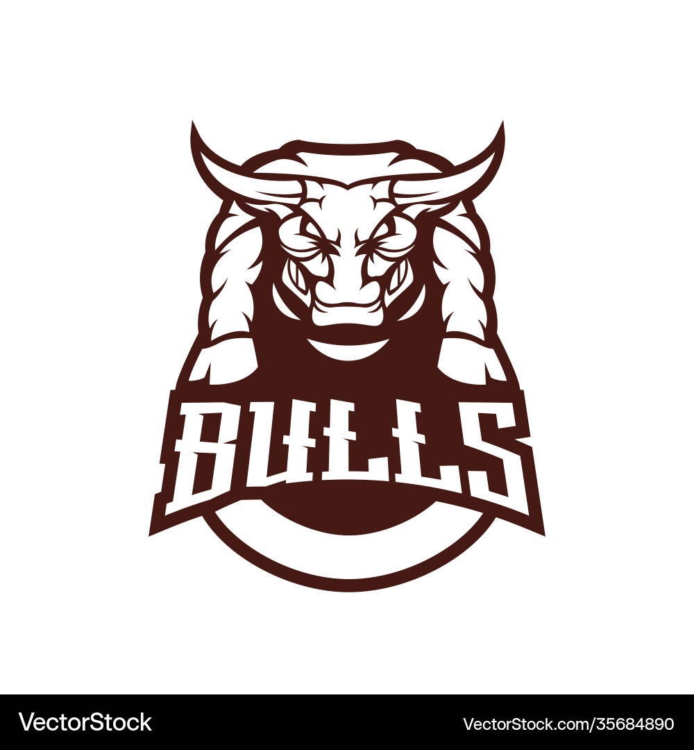 Bull mascot sport logo design silhouette version – Royalty-Free Vector |  VectorStock, image size:1000x1080