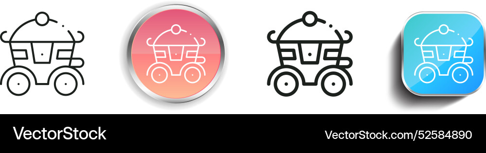 Carriage icon thin linear regular and button vector image