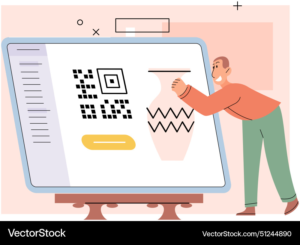 Cashless qr code chip technology enables secure Vector Image