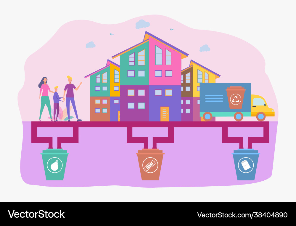 Concept sorting and recycling garbage Concept sorting and recycling garbage vector image