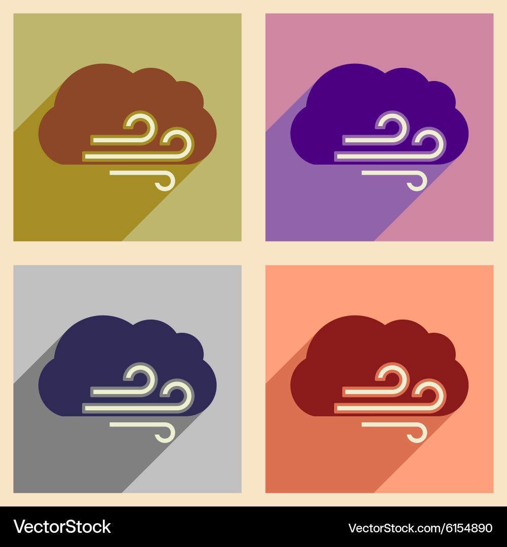 Flat with shadow concept and mobile application vector image