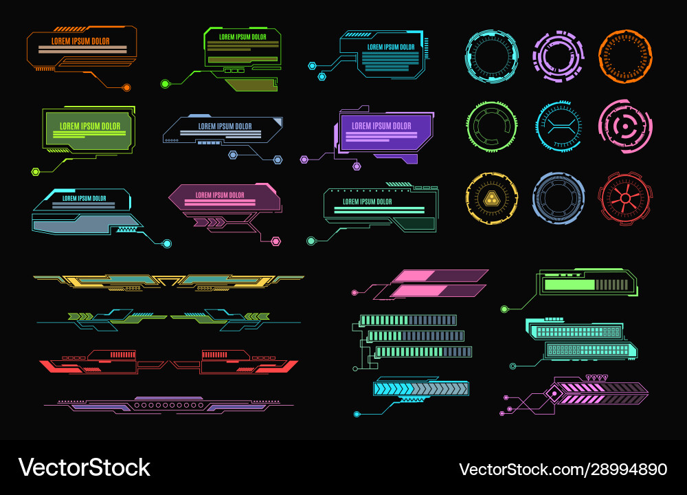Futuristic HUD Elements & Callouts vector image