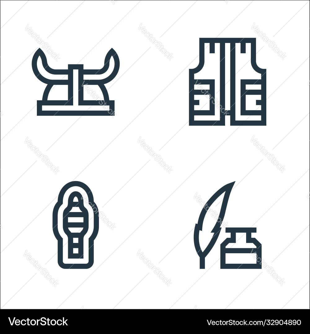 History line icons linear set quality Vector Image