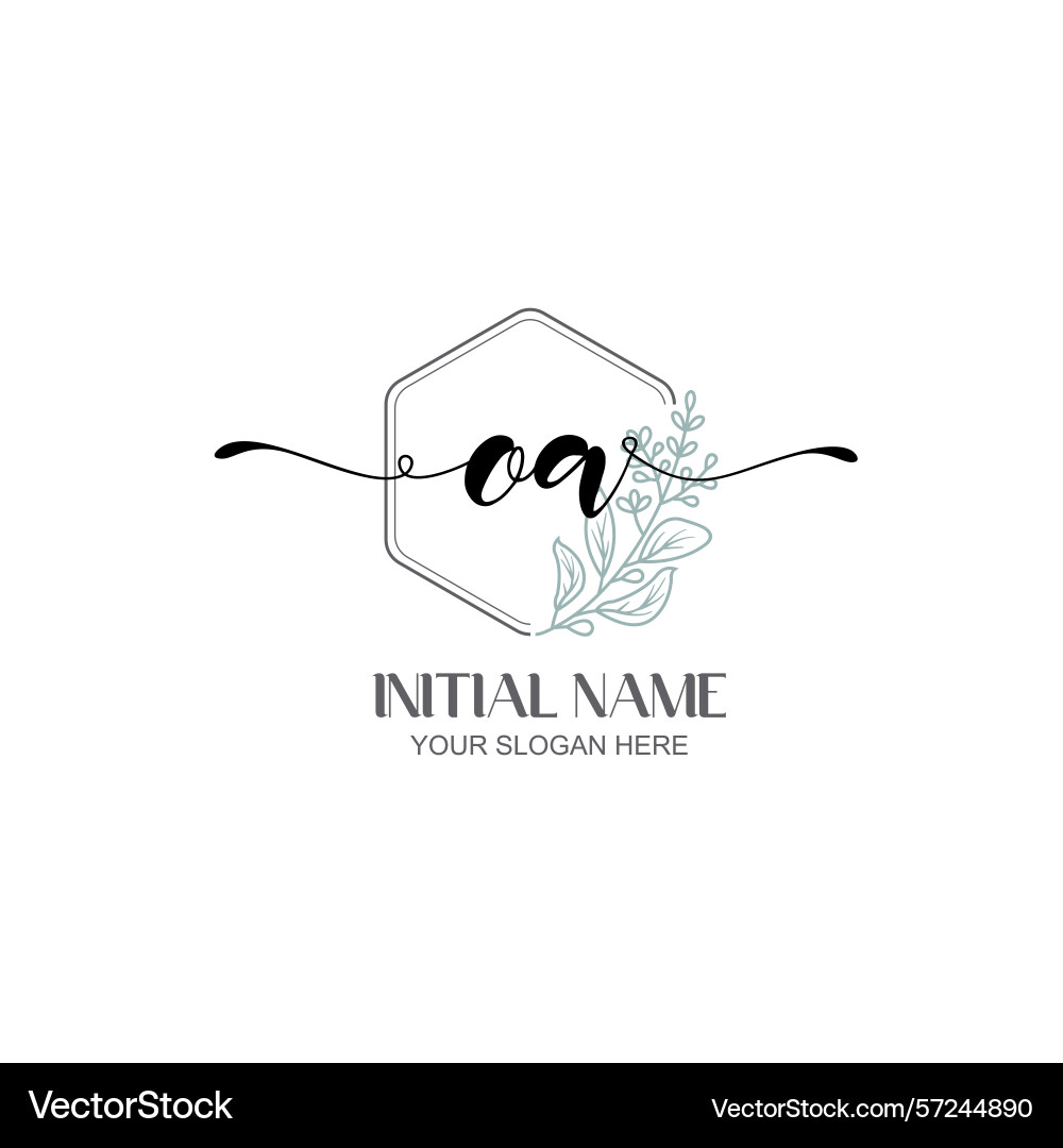 Modern botanical oa initial logo collection Vector Image