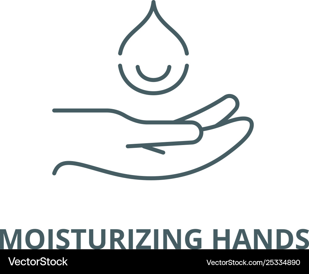 Moisturizing hands line icon linear Moisturizing hands line icon linear Vector Image