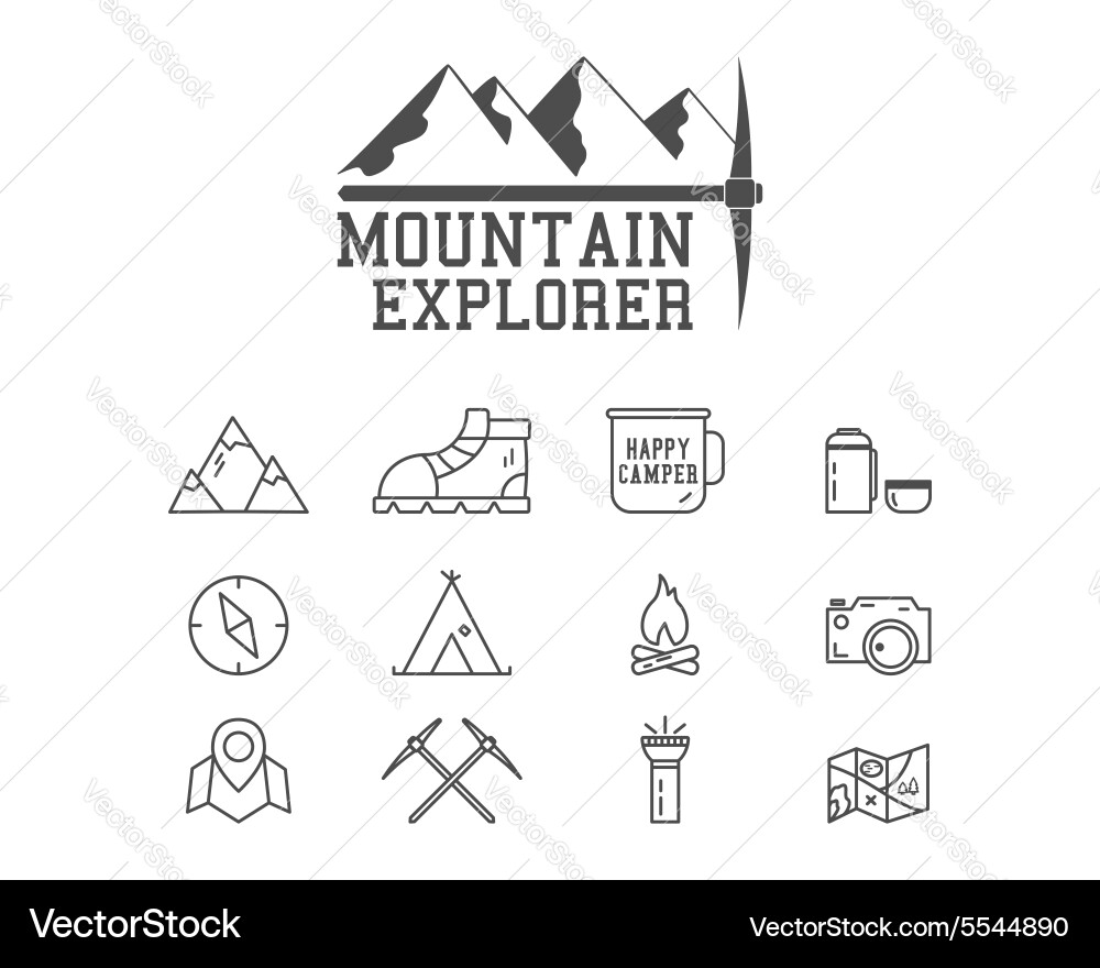Mountain Explorer Camping Badge Vector Image