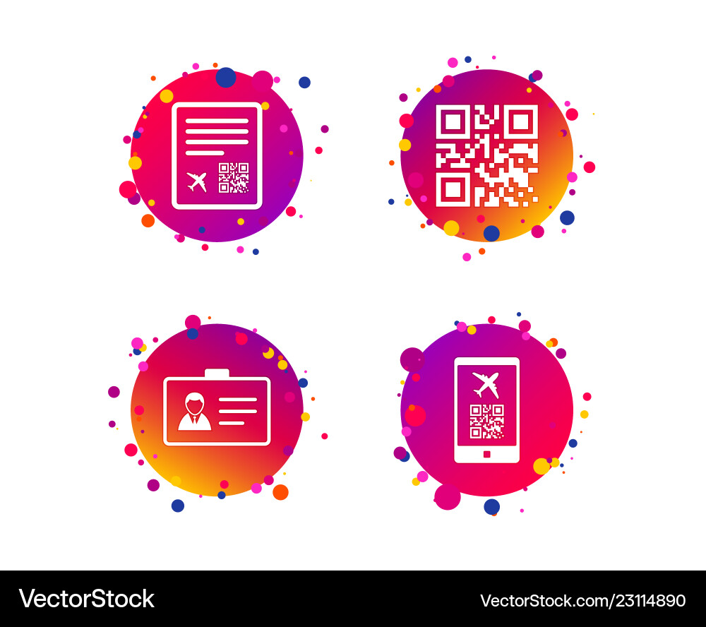 Qr scan code icon boarding pass flight sign Qr scan code icon boarding pass flight sign vector image