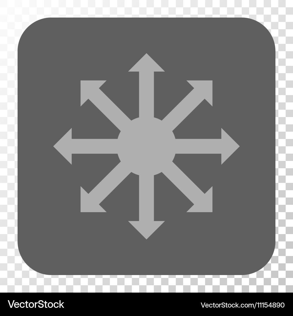 Radial arrows rounded square button vector image