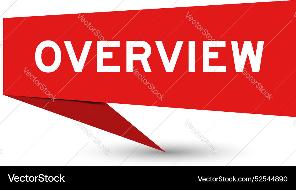Red color speech banner with word overview Red color speech banner with word overview vector image