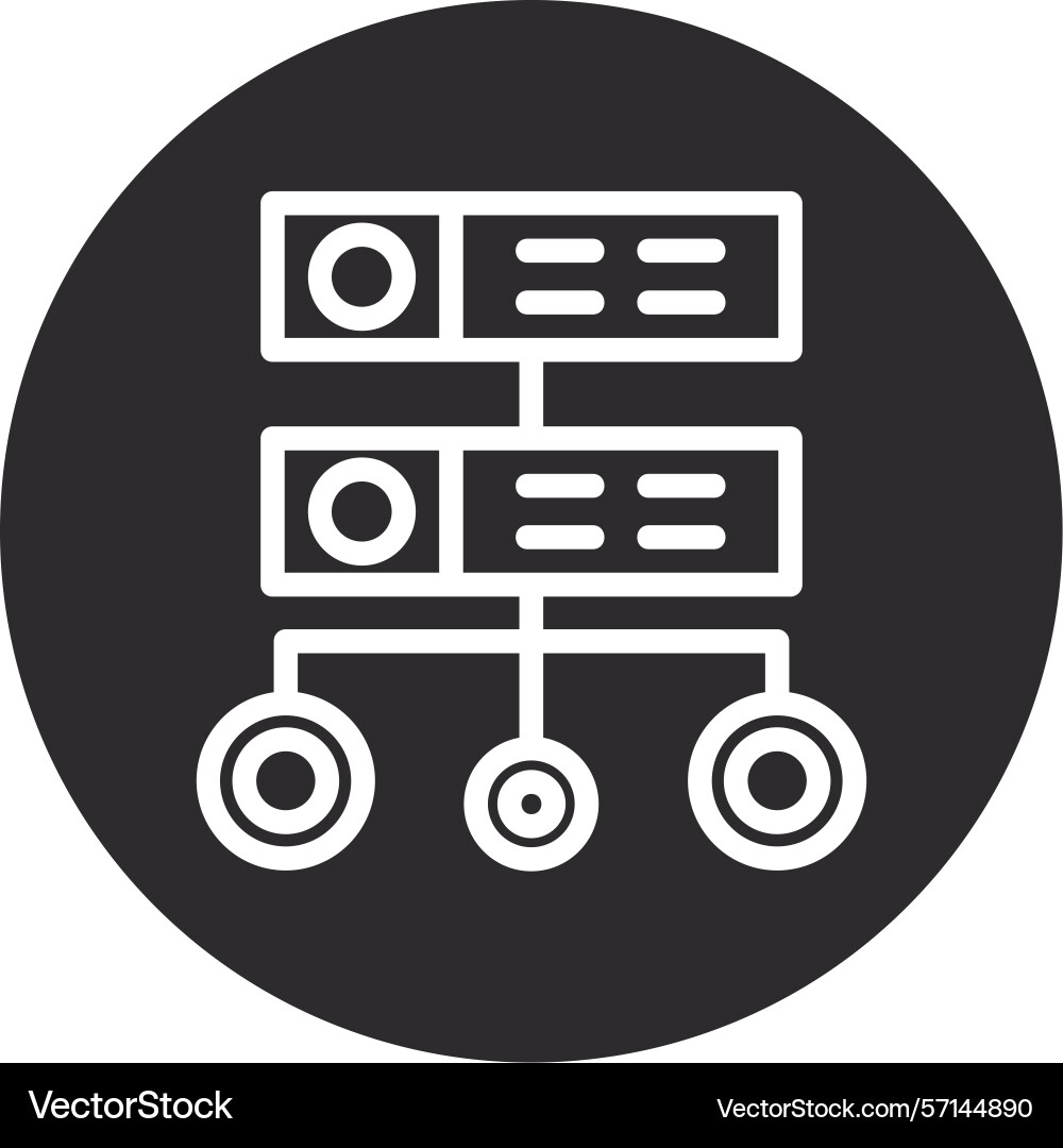 Server inverted circle black Vector Image