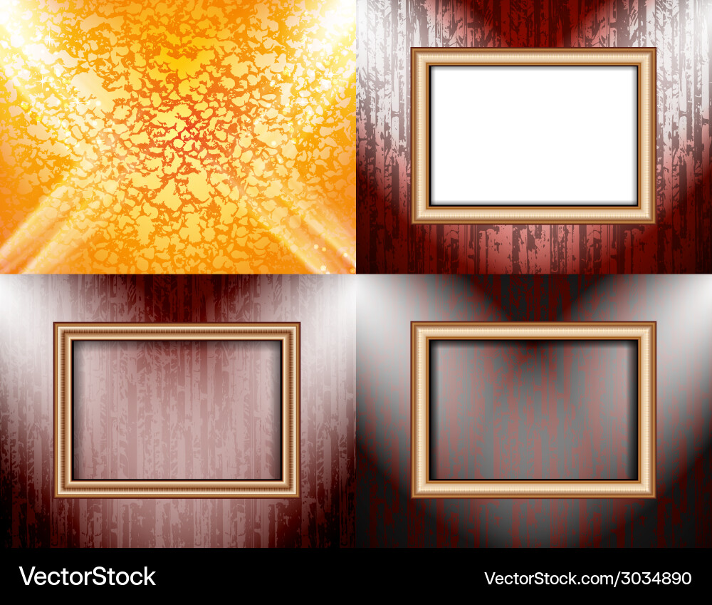 Set of background with frames and spotlights Vector Image
