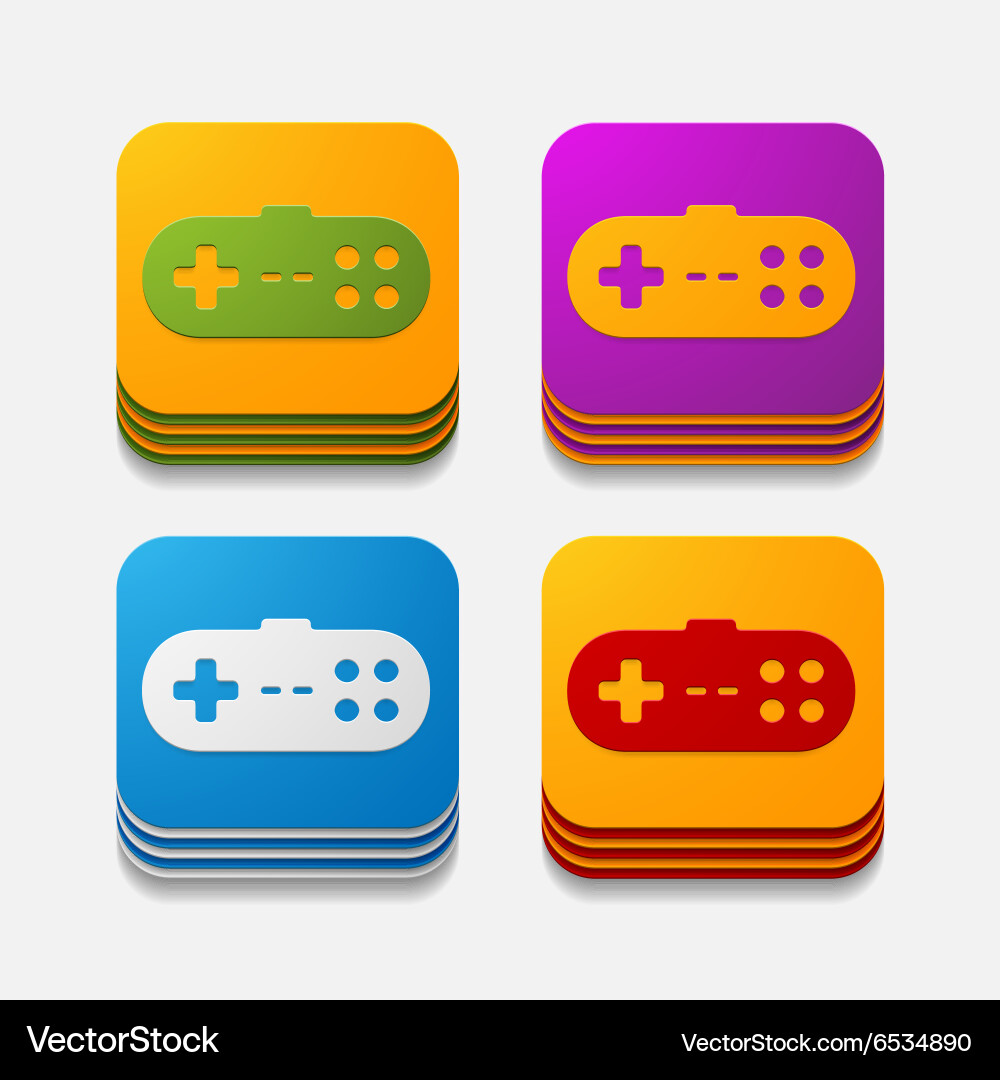 Square button joystick Vector Image