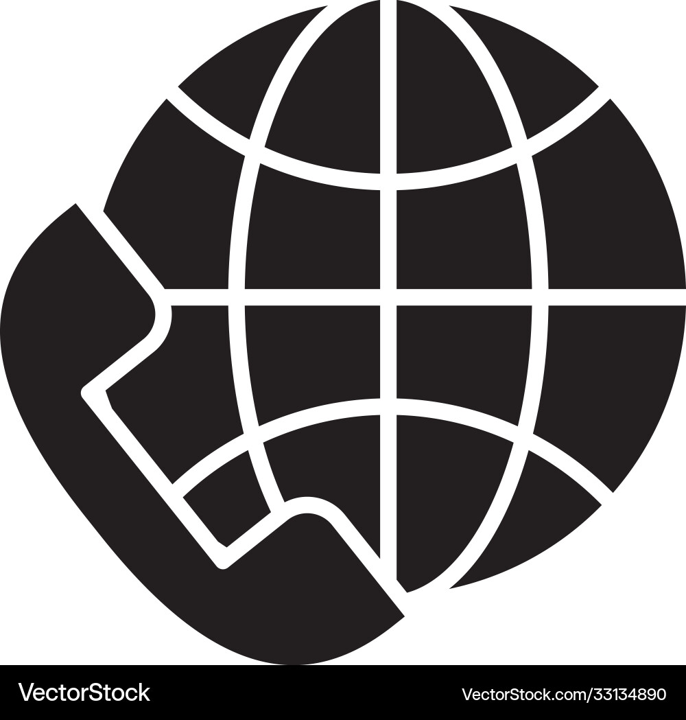 Telephone with sphere browser call center service Vector Image