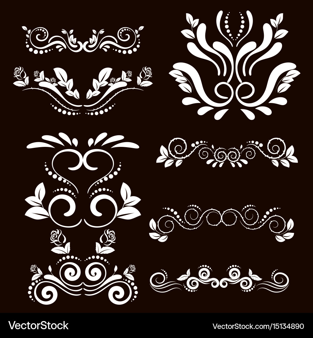 Vintage Scroll Frame Elements vector image