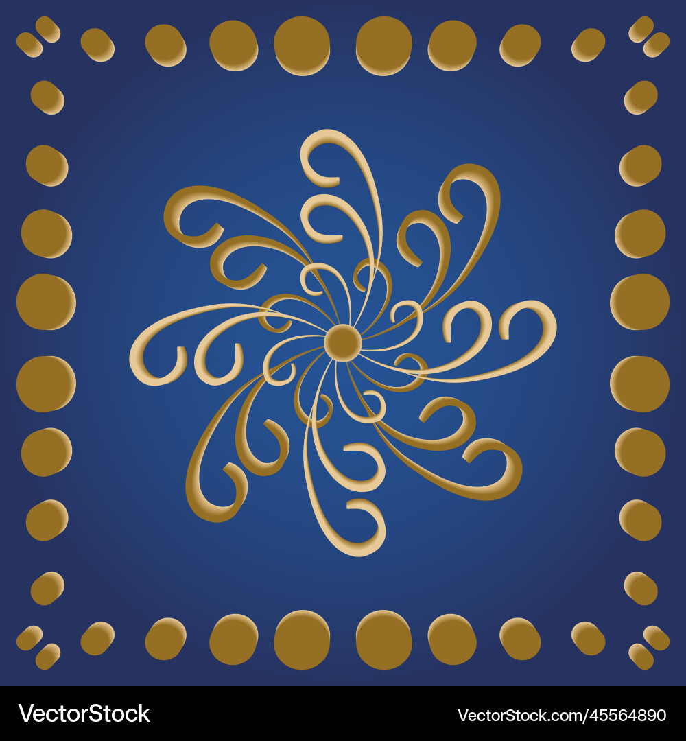 Volumetric pattern of scrolls and circles vector image