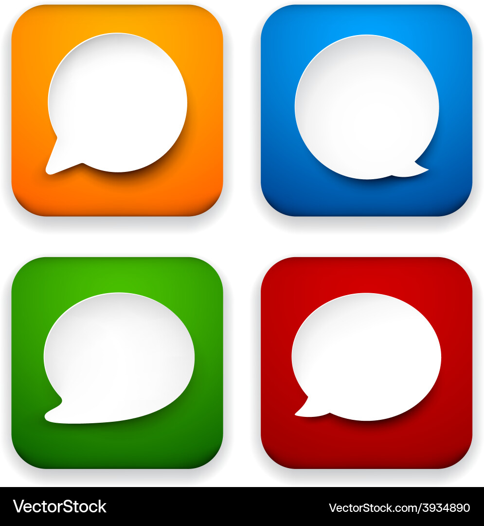 Web speech bubble app icons Vector Image