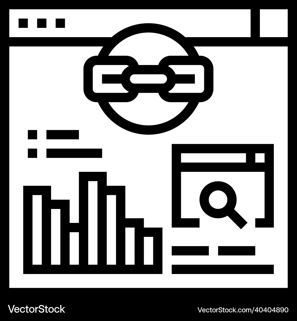 Website link analytics line icon vector image
