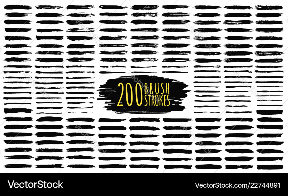 Black Brush Strokes Collection vector image