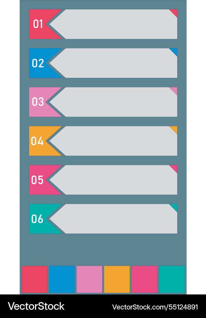 Brochure front color-coded numbered list Vector Image