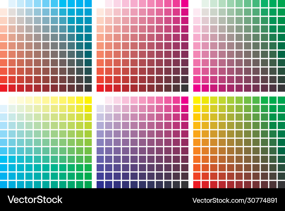Color Palette Grid - A4 Format Vector Image