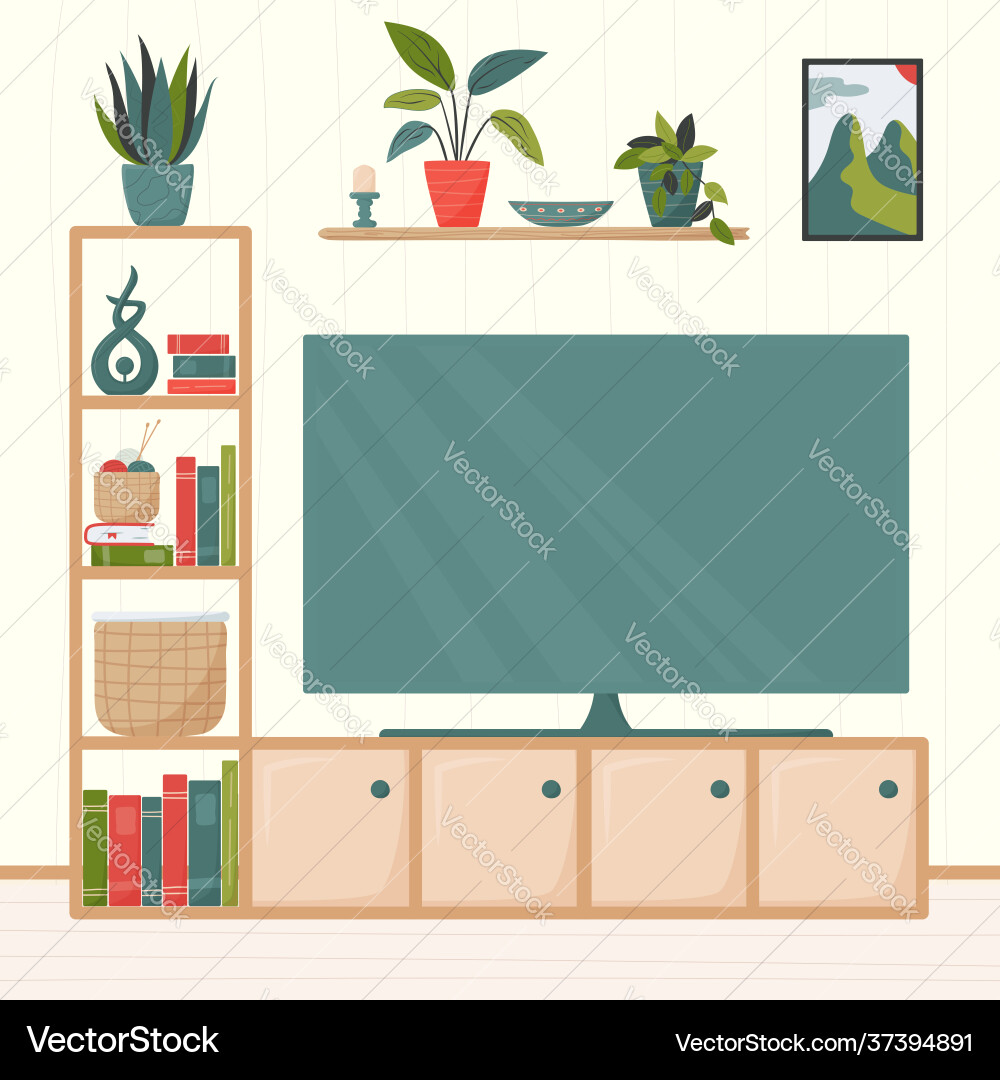 Cozy apartment cute minimalistic interior vector image