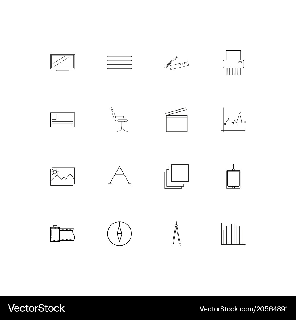 Creative process and design simple linear icons vector image