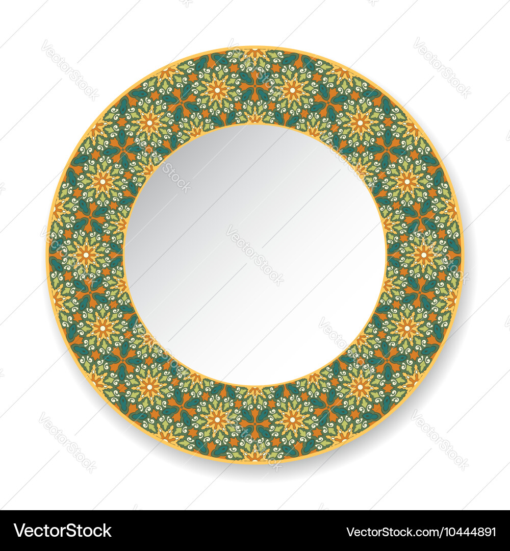 Decorative plate with circular pattern vector image