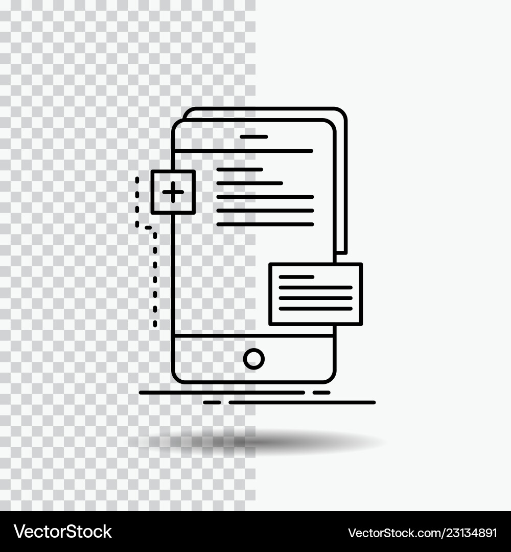 Frontend interface mobile phone developer line Frontend interface mobile phone developer line vector image