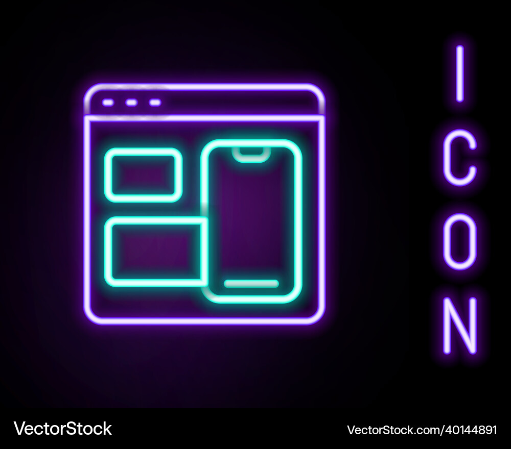 Glowing neon line software web developer Vector Image