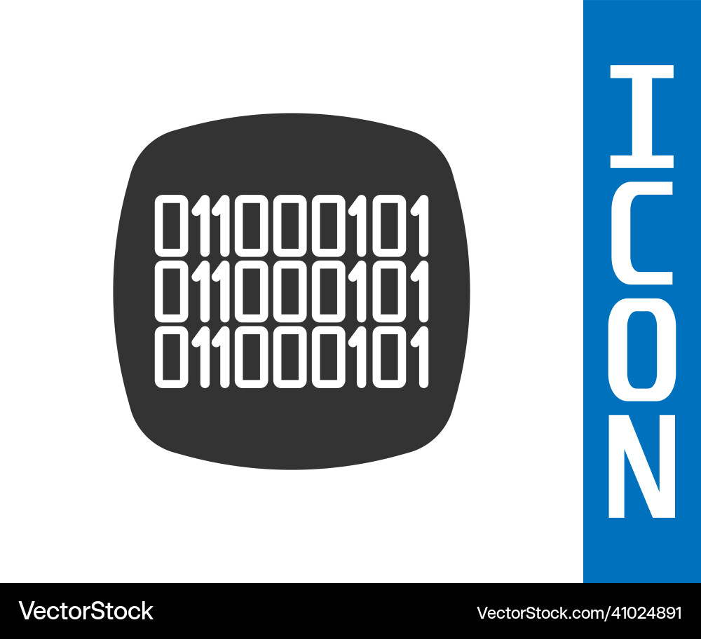 Grey binary code icon isolated on white background Grey binary code icon isolated on white background vector image