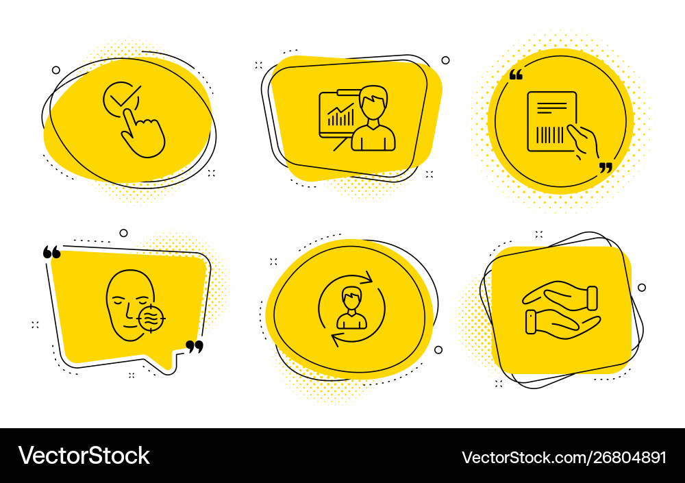 Human resources presentation and checkbox icons Human resources presentation and checkbox icons vector image