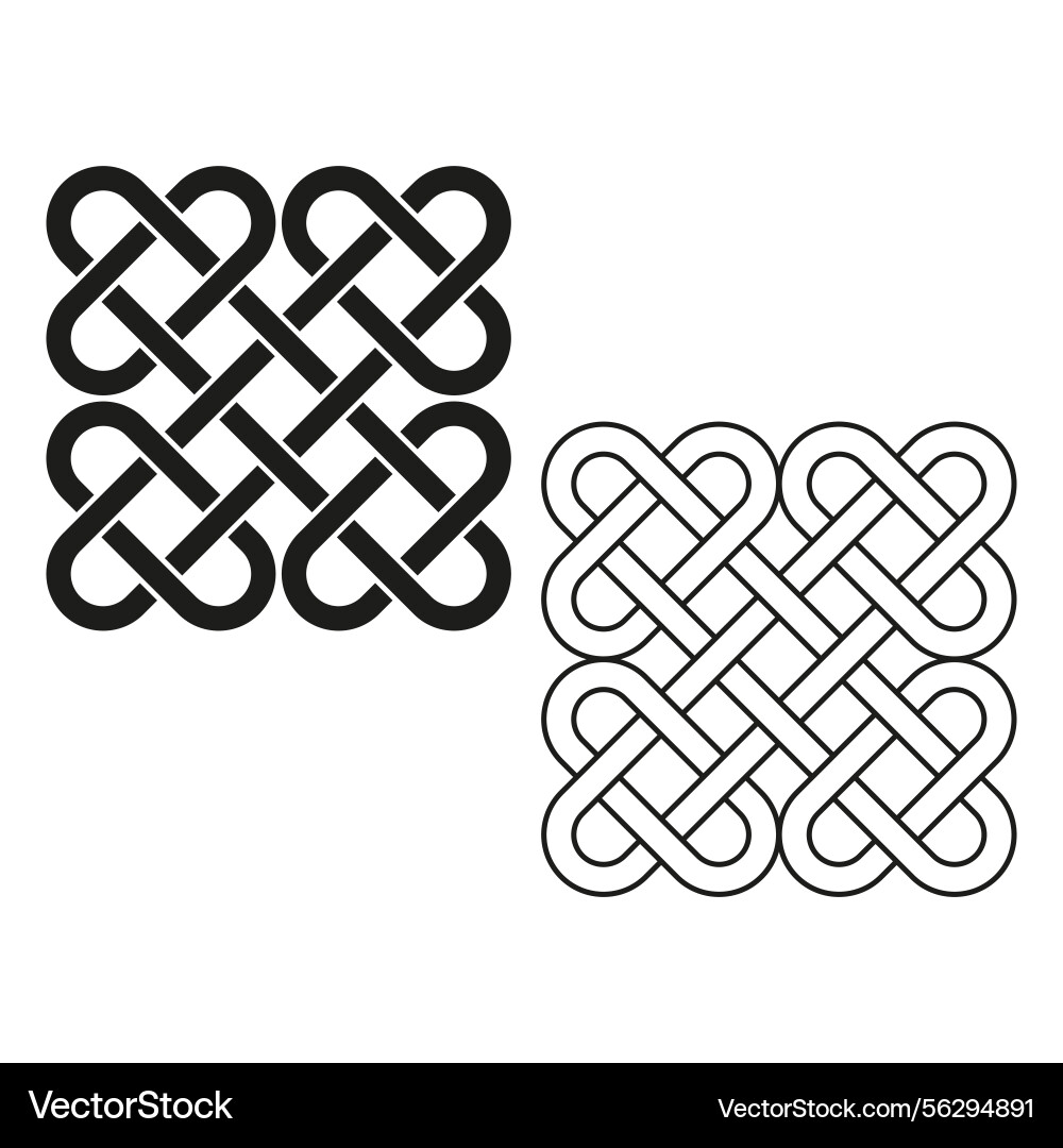 Knot pattern black white weave interlocked loop Knot pattern black white weave interlocked loop vector image