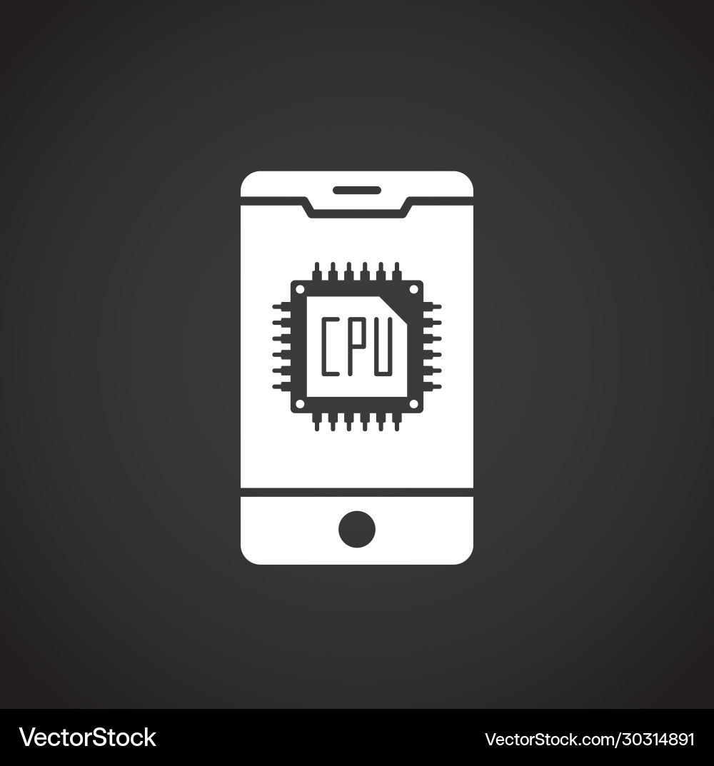Processor chip related icon on background Processor chip related icon on background vector image