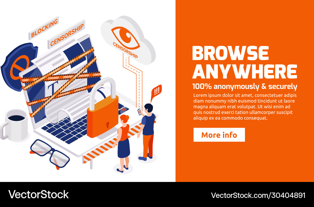 Secure Anonymous Browsing Banner vector image