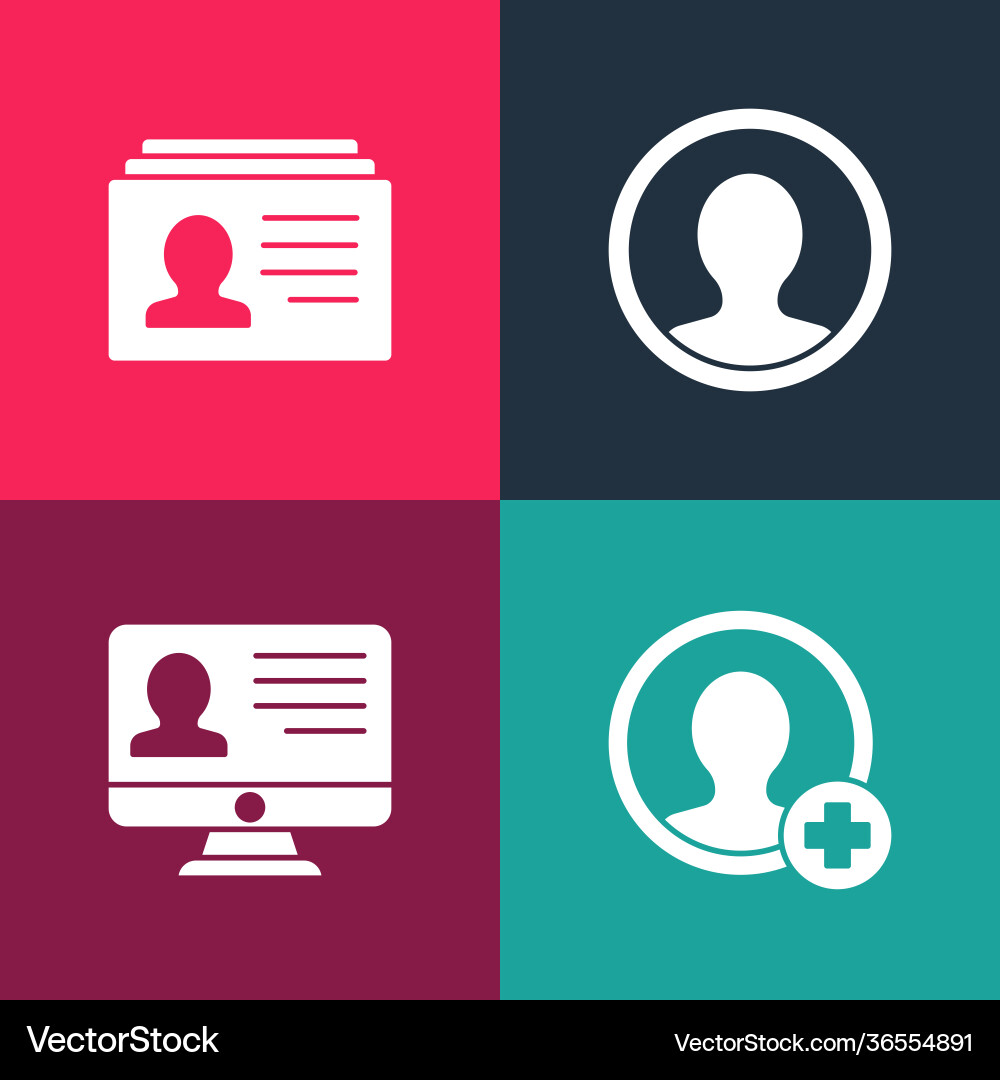 Set pop art create account screen monitor Set pop art create account screen monitor vector image