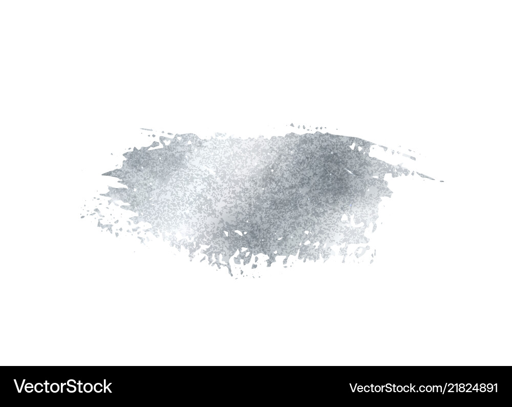 Silver glitter foil brush stroke argent Royalty Free Vector