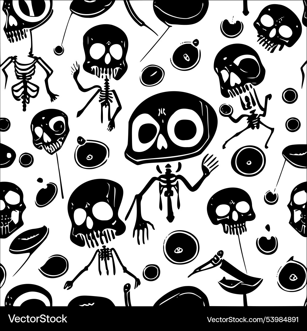 Skeletons abstract pattern seamless vector image