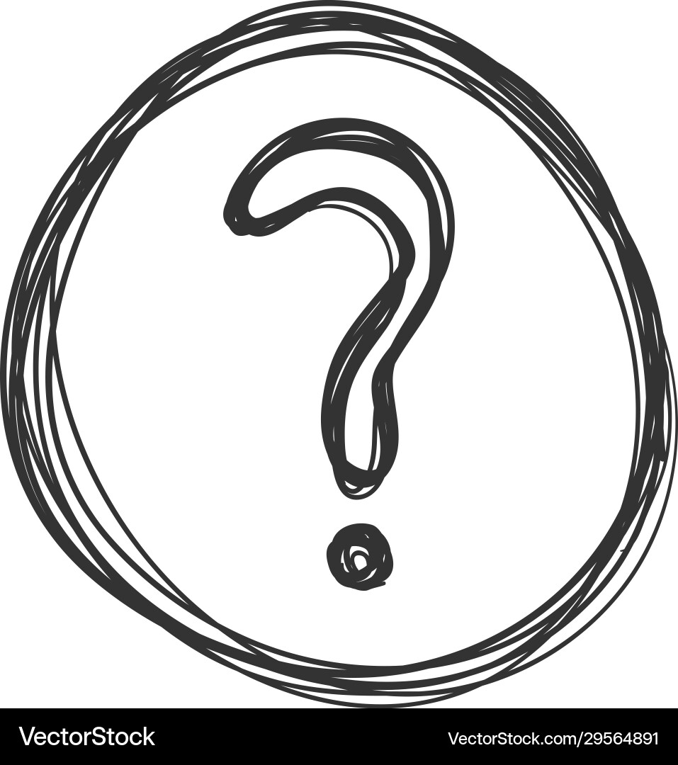 Sketch question mark in circle Sketch question mark in circle vector image