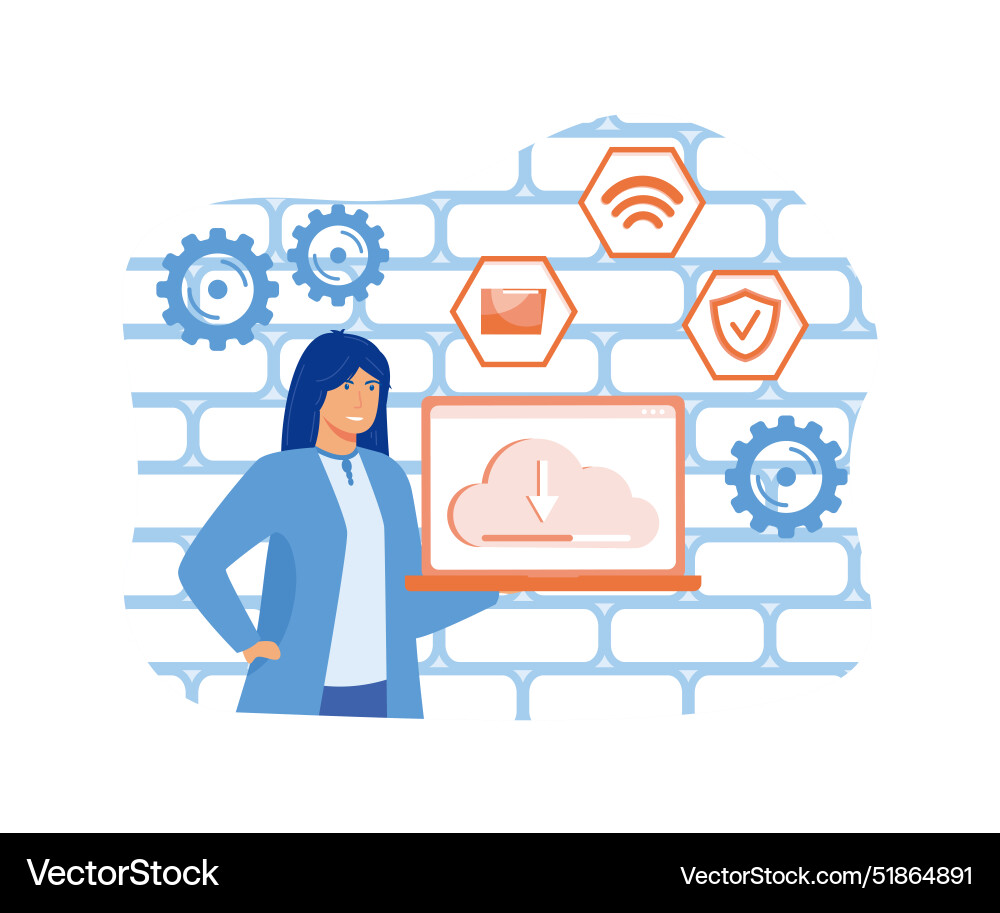 Web hosting concept online database Web hosting concept online database vector image