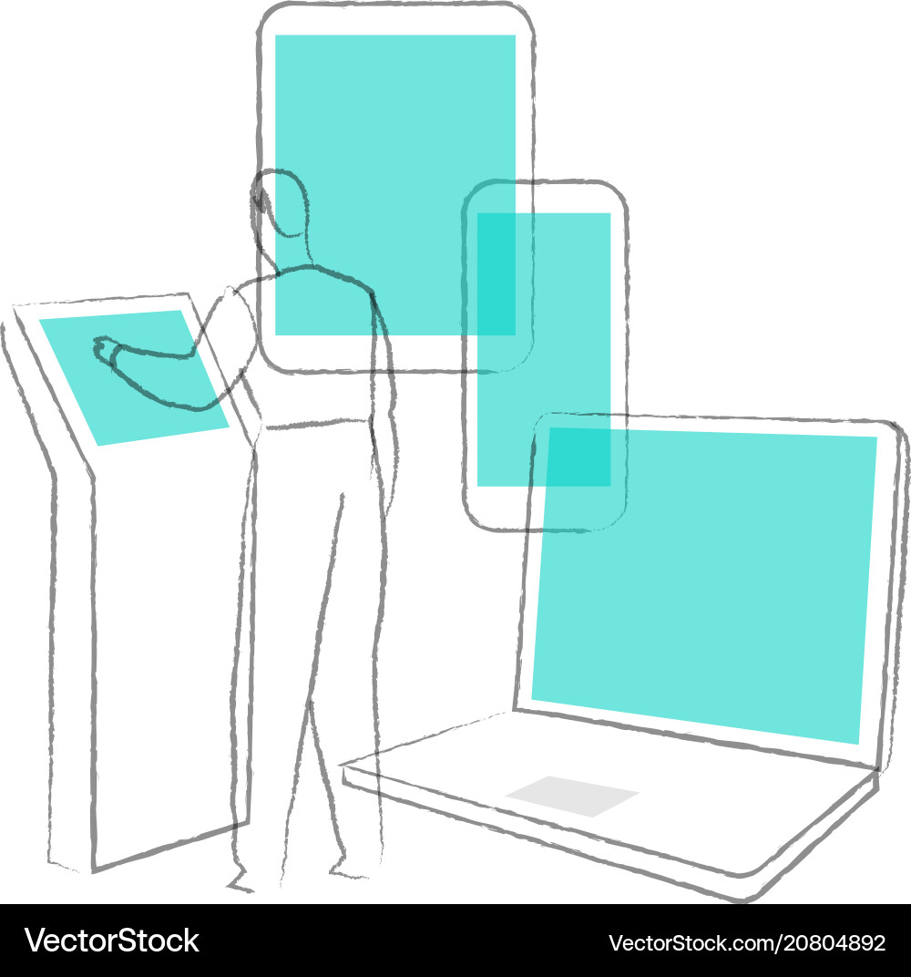 A range of media channels to support users Vector Image