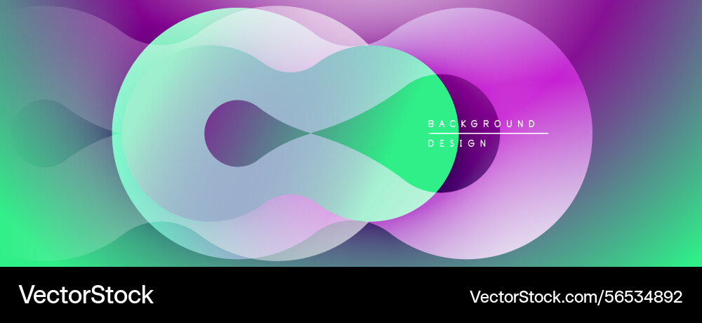 Abstract fluid shapes overlap creating vibrant Vector Image
